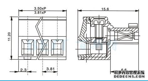 接线端子F735-381-NP-GN180°